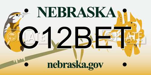C12BET Nebraska License Plate