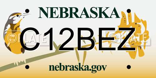 C12BEZ Nebraska License Plate