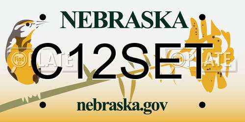 C12SET Nebraska License Plate