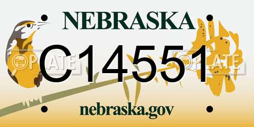 C14551 Nebraska License Plate