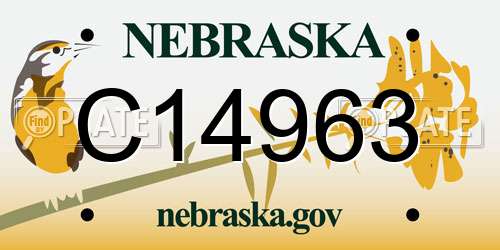 C14963 Nebraska License Plate