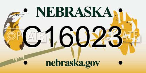 C16023 Nebraska License Plate