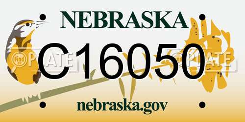 C16050 Nebraska License Plate