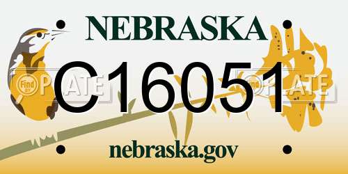 C16051 Nebraska License Plate