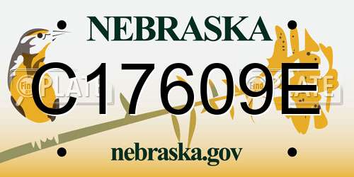 C17609E Nebraska License Plate
