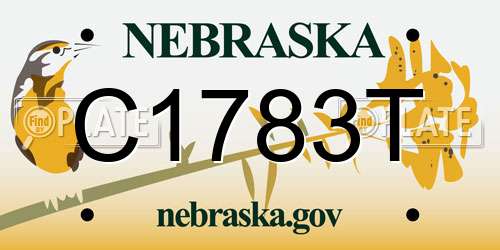 C1783T Nebraska License Plate