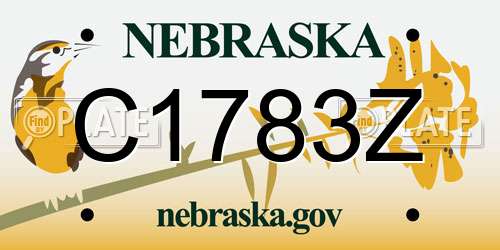 C1783Z Nebraska License Plate