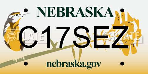 C17SEZ Nebraska License Plate
