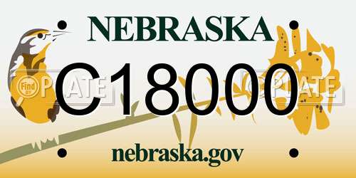 C18000 Nebraska License Plate