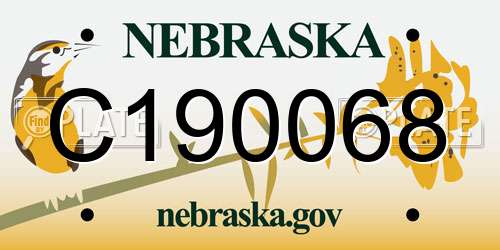 C190068 Nebraska License Plate