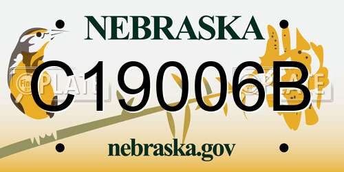 C19006B Nebraska License Plate