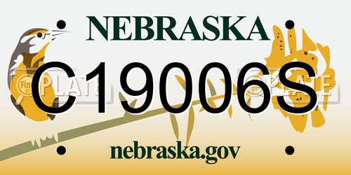 C19006S Nebraska License Plate