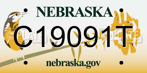 C19091T Nebraska License Plate