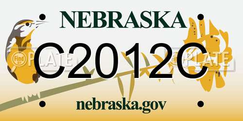 C2012C Nebraska License Plate