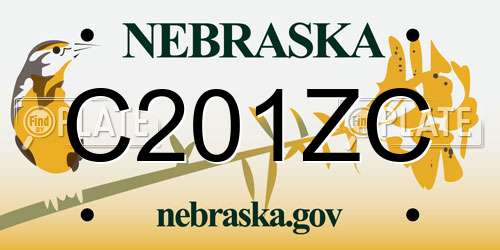 C201ZC Nebraska License Plate