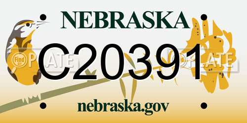 C20391 Nebraska License Plate