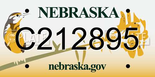 C212895 Nebraska License Plate