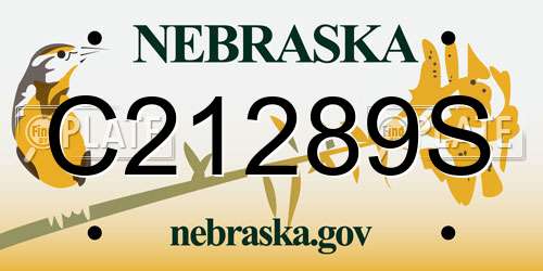 C21289S Nebraska License Plate
