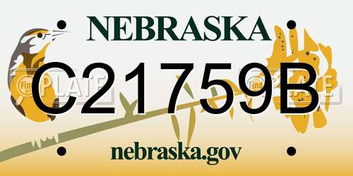 C21759B Nebraska License Plate