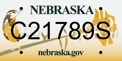 C21789S Nebraska License Plate