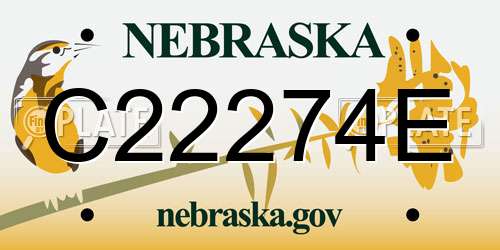 C22274E Nebraska License Plate