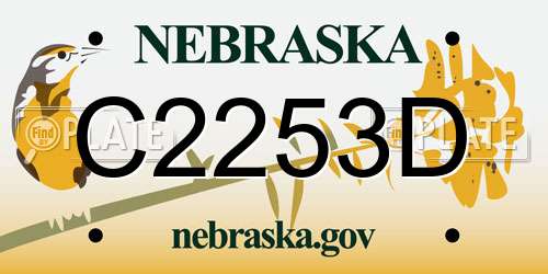 C2253D Nebraska License Plate