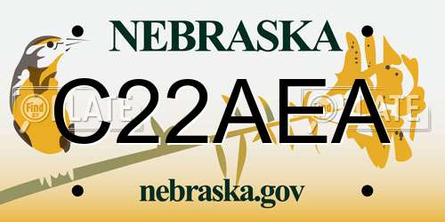 C22AEA Nebraska License Plate
