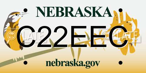C22EEC Nebraska License Plate