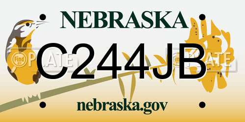 C244JB Nebraska License Plate