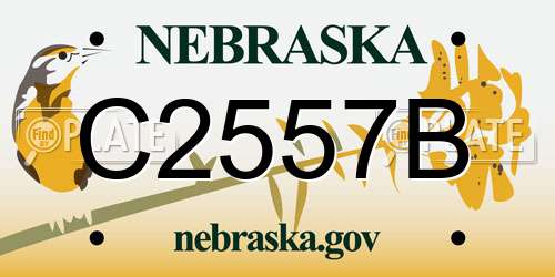 C2557B Nebraska License Plate