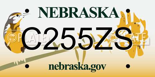 C255ZS Nebraska License Plate