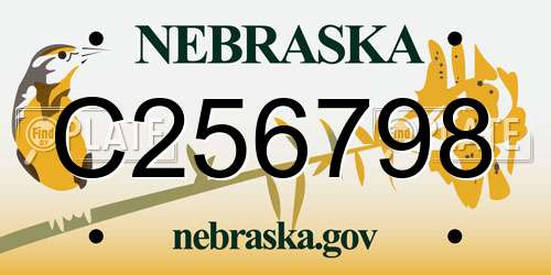 C256798 Nebraska License Plate