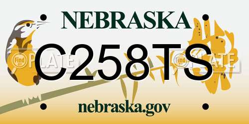 C258TS Nebraska License Plate