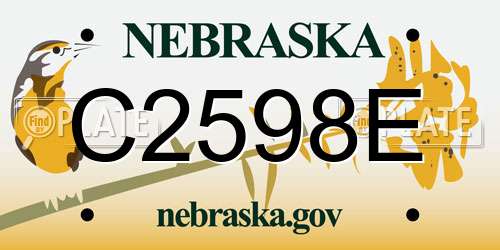 C2598E Nebraska License Plate