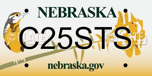 C25STS Nebraska License Plate