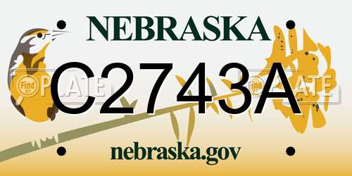 C2743A Nebraska License Plate