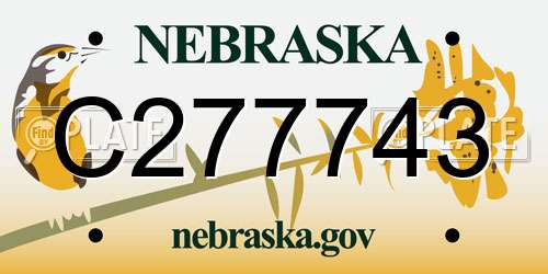 C277743 Nebraska License Plate