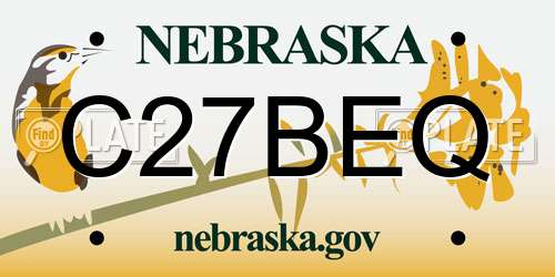 C27BEQ Nebraska License Plate