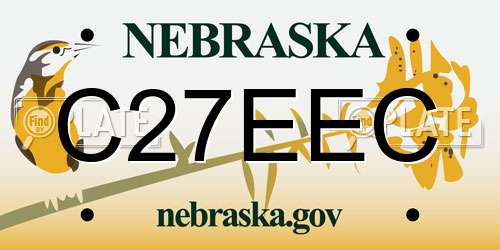 C27EEC Nebraska License Plate