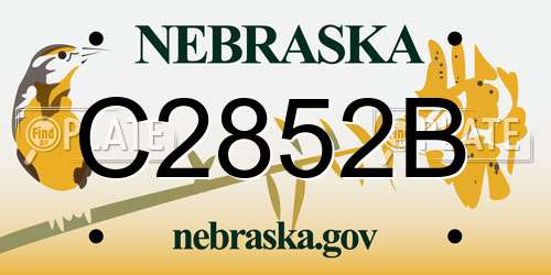 C2852B Nebraska License Plate