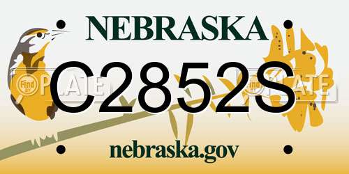 C2852S Nebraska License Plate