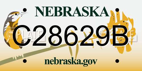 C28629B Nebraska License Plate