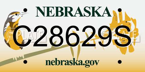 C28629S Nebraska License Plate