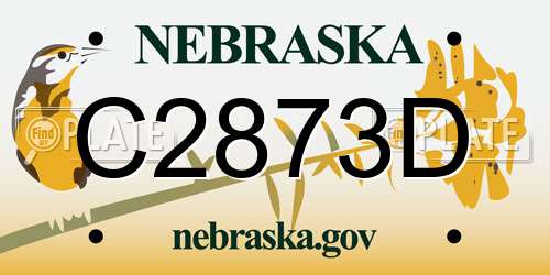 C2873D Nebraska License Plate