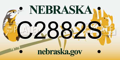 C2882S Nebraska License Plate