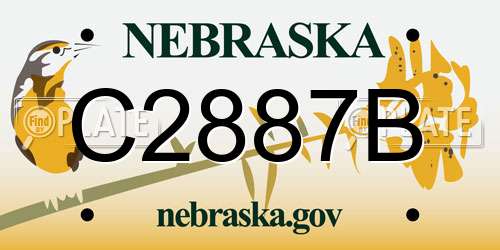 C2887B Nebraska License Plate