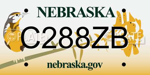 C288ZB Nebraska License Plate