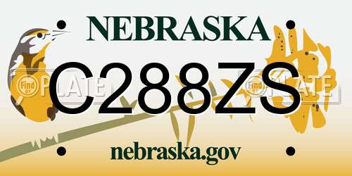 C288ZS Nebraska License Plate