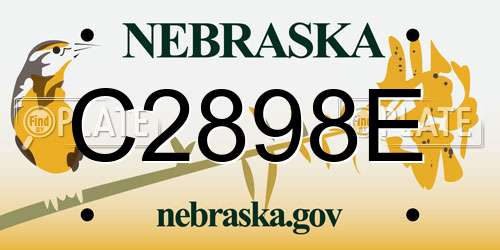 C2898E Nebraska License Plate