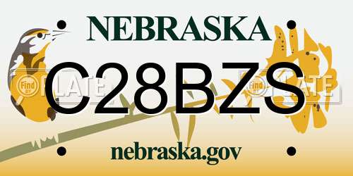 C28BZS Nebraska License Plate